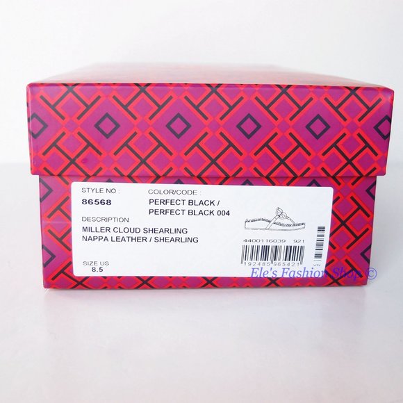 NIB Tory Burch Miller Cloud Shearling Leather Sandal Black US 8.5. Brand new - Picture 3 of 16